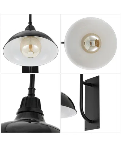 Jonathan Y Stanley 12.25" 1-light Farmhouse Industrial Indoor, Outdoor Iron Led Gooseneck Arm Outdoor Sconce In Multi