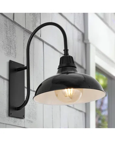 Jonathan Y Stanley 12.25" 1-light Farmhouse Industrial Indoor, Outdoor Iron Led Gooseneck Arm Outdoor Sconce In Multi