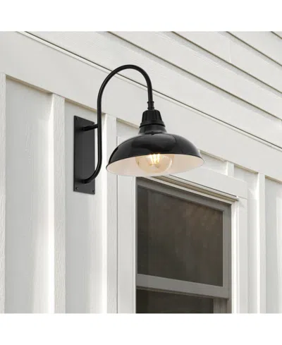 Jonathan Y Stanley 12.25" 1-light Farmhouse Industrial Indoor, Outdoor Iron Led Gooseneck Arm Outdoor Sconce In Multi