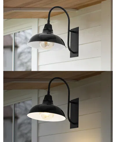 Jonathan Y Stanley 12.25" 1-light Farmhouse Industrial Indoor, Outdoor Iron Led Gooseneck Arm Outdoor Sconce In Multi