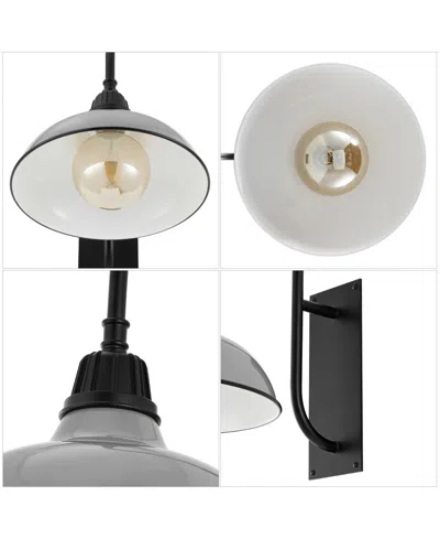 Jonathan Y Stanley 12.25" 1-light Farmhouse Industrial Indoor, Outdoor Iron Led Gooseneck Arm Outdoor Sconce In Multi