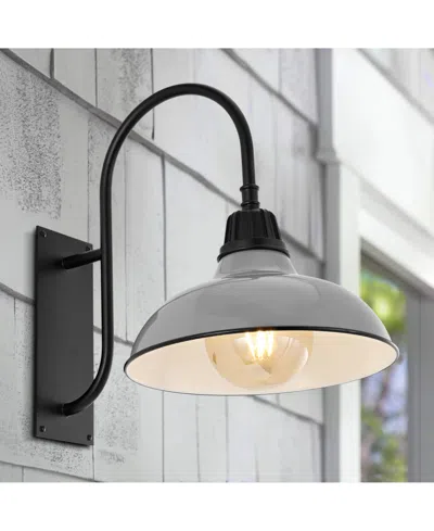 Jonathan Y Stanley 12.25" 1-light Farmhouse Industrial Indoor, Outdoor Iron Led Gooseneck Arm Outdoor Sconce In Multi