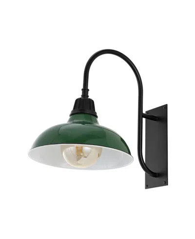 Jonathan Y Stanley 12.25" 1-light Farmhouse Industrial Indoor, Outdoor Iron Led Gooseneck Arm Outdoor Sconce In Multi