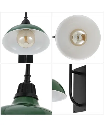 Jonathan Y Stanley 12.25" 1-light Farmhouse Industrial Indoor, Outdoor Iron Led Gooseneck Arm Outdoor Sconce In Multi