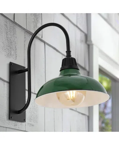 Jonathan Y Stanley 12.25" 1-light Farmhouse Industrial Indoor, Outdoor Iron Led Gooseneck Arm Outdoor Sconce In Multi