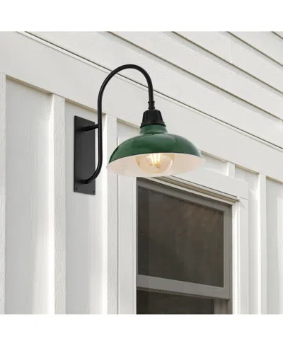 Jonathan Y Stanley 12.25" 1-light Farmhouse Industrial Indoor, Outdoor Iron Led Gooseneck Arm Outdoor Sconce In Multi