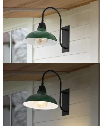 Jonathan Y Stanley 12.25" 1-light Farmhouse Industrial Indoor, Outdoor Iron Led Gooseneck Arm Outdoor Sconce In Multi