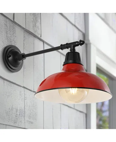 Jonathan Y Wallace 12.25" 1-light Farmhouse Industrial Indoor, Outdoor Iron Led Victorian Arm Outdoor Sconce In Multi