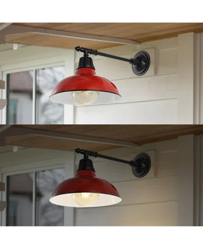 Jonathan Y Wallace 12.25" 1-light Farmhouse Industrial Indoor, Outdoor Iron Led Victorian Arm Outdoor Sconce In Multi