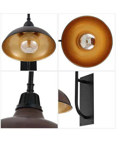 Jonathan Y Stanley 12.25" 1-light Farmhouse Industrial Indoor, Outdoor Iron Led Gooseneck Arm Outdoor Sconce