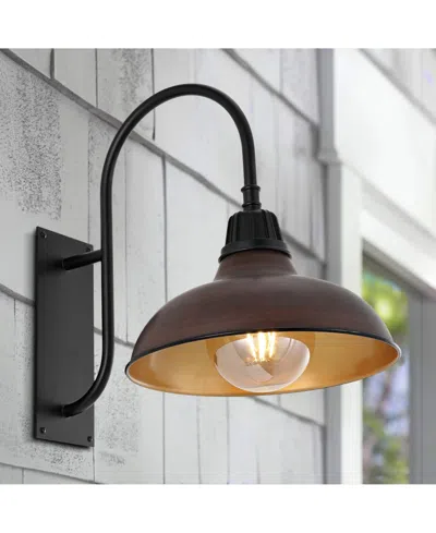 Jonathan Y Stanley 12.25" 1-light Farmhouse Industrial Indoor, Outdoor Iron Led Gooseneck Arm Outdoor Sconce