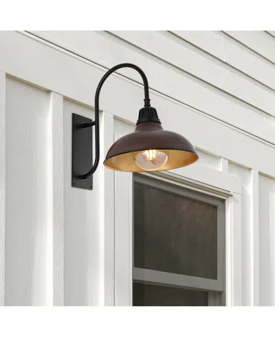 Jonathan Y Stanley 12.25" 1-light Farmhouse Industrial Indoor, Outdoor Iron Led Gooseneck Arm Outdoor Sconce