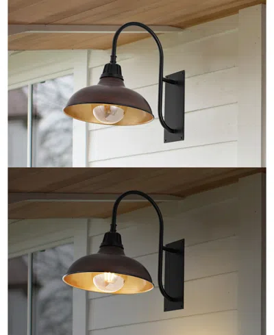 Jonathan Y Stanley 12.25" 1-light Farmhouse Industrial Indoor, Outdoor Iron Led Gooseneck Arm Outdoor Sconce