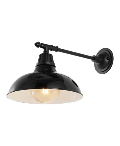 Jonathan Y Wallace 12.25" 1-light Farmhouse Industrial Indoor, Outdoor Iron Led Victorian Arm Outdoor Sconce In Multi