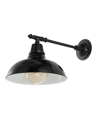 Jonathan Y Wallace 12.25" 1-light Farmhouse Industrial Indoor, Outdoor Iron Led Victorian Arm Outdoor Sconce In Multi