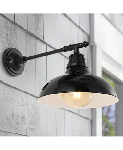 Jonathan Y Wallace 12.25" 1-light Farmhouse Industrial Indoor, Outdoor Iron Led Victorian Arm Outdoor Sconce In Multi