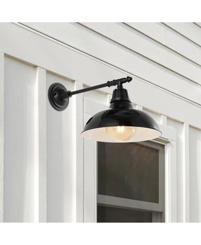 Jonathan Y Wallace 12.25" 1-light Farmhouse Industrial Indoor, Outdoor Iron Led Victorian Arm Outdoor Sconce In Multi