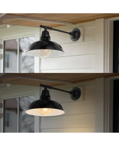 Jonathan Y Wallace 12.25" 1-light Farmhouse Industrial Indoor, Outdoor Iron Led Victorian Arm Outdoor Sconce In Multi