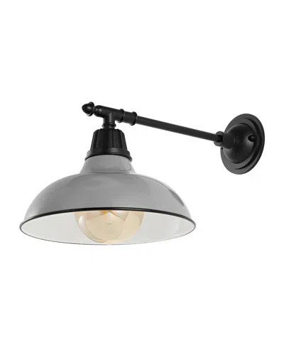 Jonathan Y Wallace 12.25" 1-light Farmhouse Industrial Indoor, Outdoor Iron Led Victorian Arm Outdoor Sconce In Multi