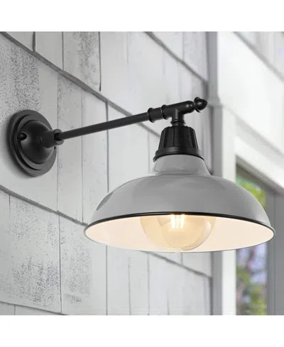 Jonathan Y Wallace 12.25" 1-light Farmhouse Industrial Indoor, Outdoor Iron Led Victorian Arm Outdoor Sconce In Multi