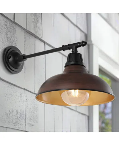 Jonathan Y Wallace 12.25" 1-light Farmhouse Industrial Indoor, Outdoor Iron Led Victorian Arm Outdoor Sconce