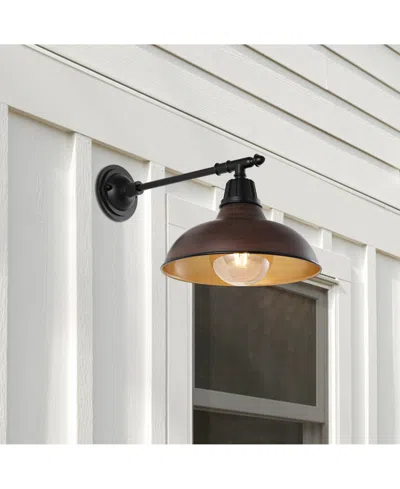 Jonathan Y Wallace 12.25" 1-light Farmhouse Industrial Indoor, Outdoor Iron Led Victorian Arm Outdoor Sconce