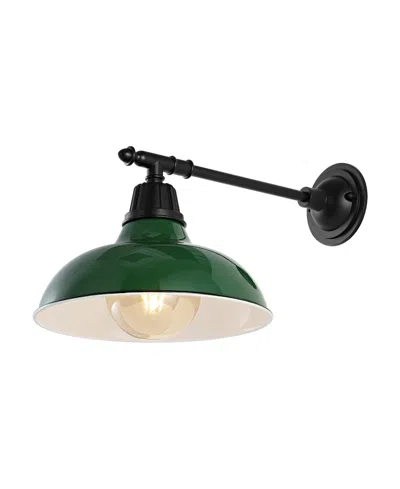 Jonathan Y Wallace 12.25" 1-light Farmhouse Industrial Indoor, Outdoor Iron Led Victorian Arm Outdoor Sconce In Multi