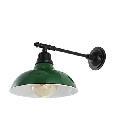 Jonathan Y Wallace 12.25" 1-light Farmhouse Industrial Indoor, Outdoor Iron Led Victorian Arm Outdoor Sconce In Multi