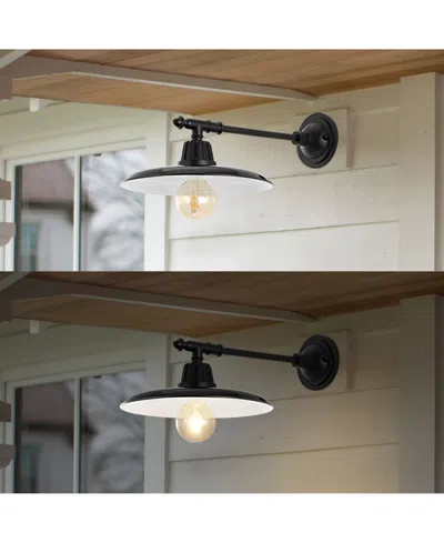 Jonathan Y Bonner 12" 1-light Farmhouse Industrial Indoor, Outdoor Iron Led Victorian Arm Outdoor Sconce In Multi