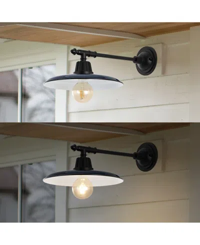 Jonathan Y Bonner 12" 1-light Farmhouse Industrial Indoor, Outdoor Iron Led Victorian Arm Outdoor Sconce In Multi