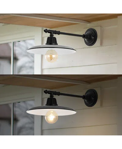 Jonathan Y Bonner 12" 1-light Farmhouse Industrial Indoor, Outdoor Iron Led Victorian Arm Outdoor Sconce In Multi