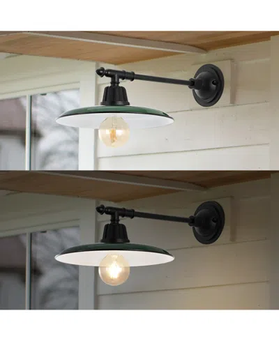 Jonathan Y Bonner 12" 1-light Farmhouse Industrial Indoor, Outdoor Iron Led Victorian Arm Outdoor Sconce In Multi
