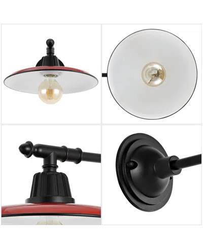 Jonathan Y Bonner 12" 1-light Farmhouse Industrial Indoor, Outdoor Iron Led Victorian Arm Outdoor Sconce In Multi