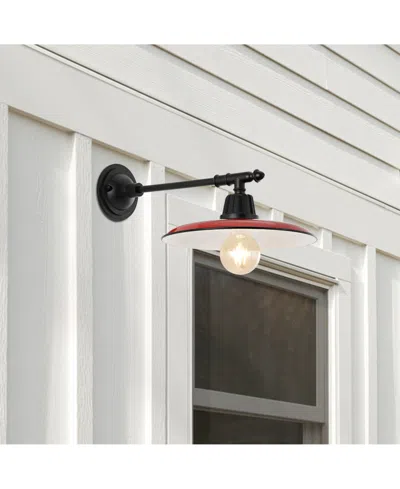 Jonathan Y Bonner 12" 1-light Farmhouse Industrial Indoor, Outdoor Iron Led Victorian Arm Outdoor Sconce In Multi