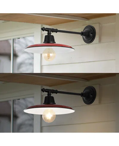 Jonathan Y Bonner 12" 1-light Farmhouse Industrial Indoor, Outdoor Iron Led Victorian Arm Outdoor Sconce In Multi