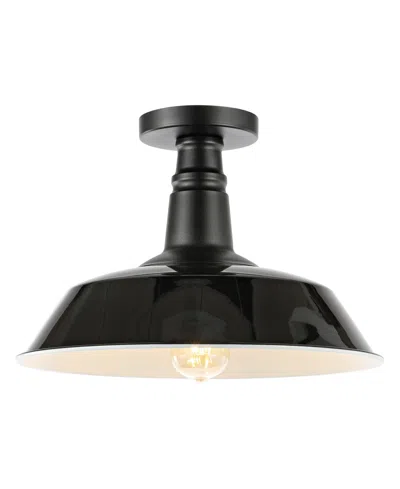 Jonathan Y Camila 14" 1-light Classic Industrial Indoor, Outdoor Iron Led Semi Flush Mount In Multi