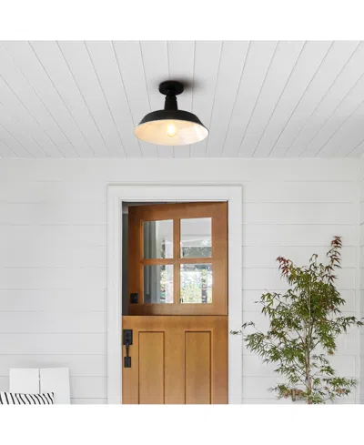 Jonathan Y Camila 14" 1-light Classic Industrial Indoor, Outdoor Iron Led Semi Flush Mount In Multi