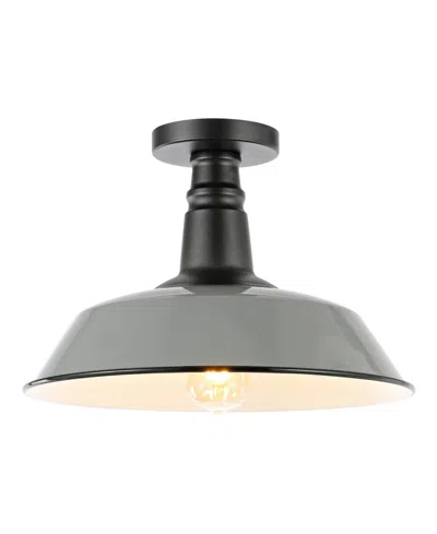 Jonathan Y Camila 14" 1-light Classic Industrial Indoor, Outdoor Iron Led Semi Flush Mount In Multi