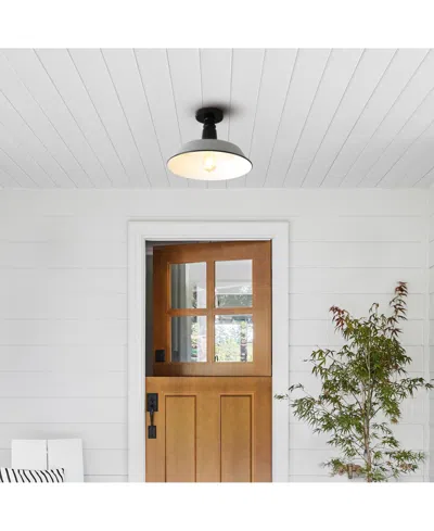 Jonathan Y Camila 14" 1-light Classic Industrial Indoor, Outdoor Iron Led Semi Flush Mount In Multi