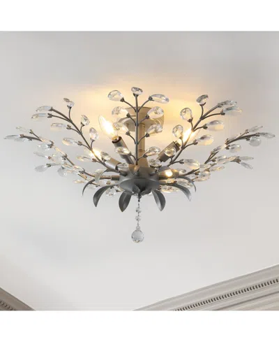 Jonathan Y Elisana 26" 4-light Contemporary Bohemian Iron, Acrylic Led Semi Flush Mount