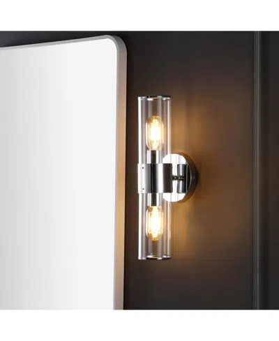 Jonathan Y Quinn 15.5" 2-light Mid-century Modern Iron, Acrylic Led Sconce