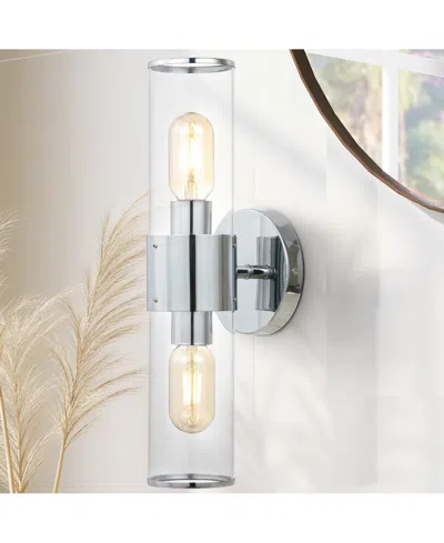 Jonathan Y Quinn 15.5" 2-light Mid-century Modern Iron, Acrylic Led Sconce