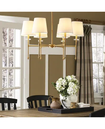 Jonathan Y Cillian 27" 6-light Mid-century Modern Iron Led Chandelier