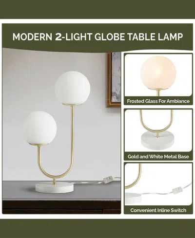 510 Design Zusa Metal 2-light Globe Table Lamp In White
