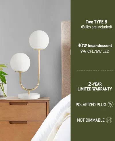 510 Design Zusa Metal 2-light Globe Table Lamp In White