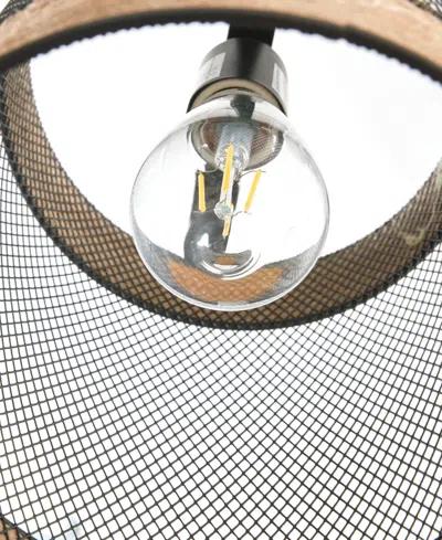 Ink+ivy Orion Natural Rope And Metal Mesh Cylinder Pendant Lamp In Multi
