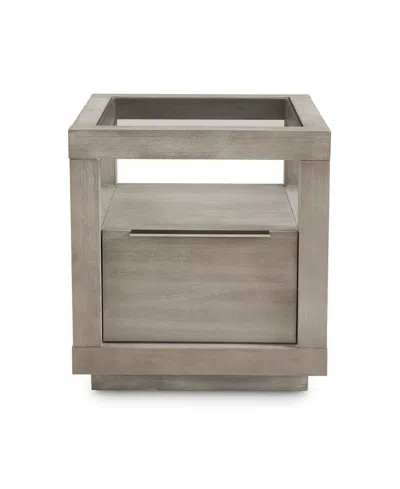 Macy's Tivie 22" Wood End Table In Gray