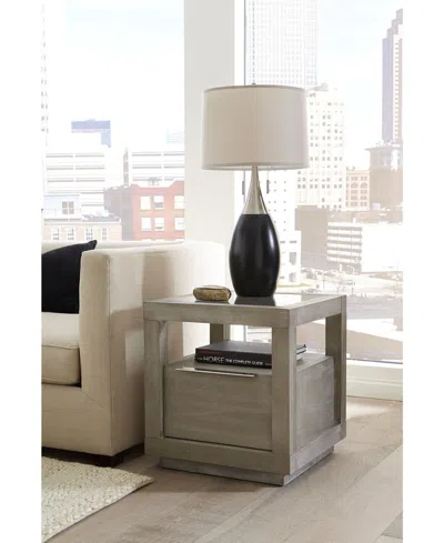 Macy's Tivie 22" Wood End Table In Gray