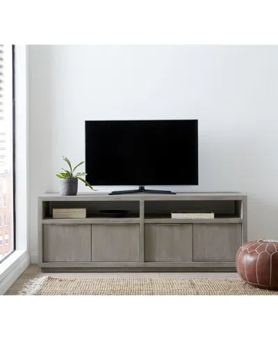 Macy's Tivie 74" Wood Entertainment Console In Gray