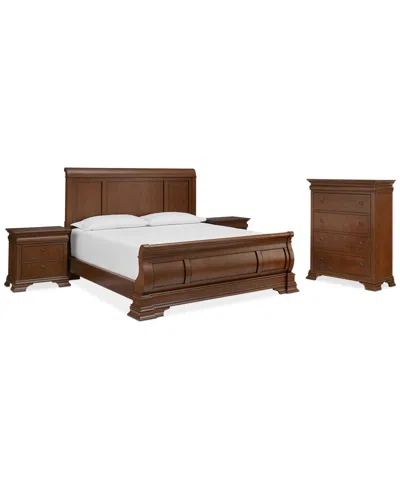 Macy's Nelman Queen Bed 3pc Set (bed, Chest, Nightstand), Created For  In Transparent